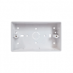 2 Gang 32mm Universal Mini Trunking & Conduit Pattress Box - Round Corners